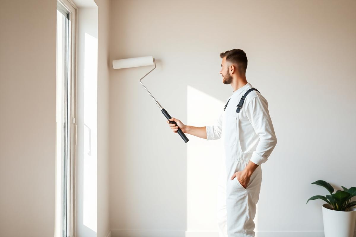 Melbourne painter rolling fresh paint on interior wall